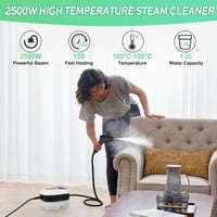 Vicloon 2500W Gőztisztító 1.2L Hordozható Többfunkciós Bútor Autó Konyha Tisztításhoz - Digital Touch Screen 3