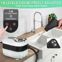 Vicloon 2500W Gőztisztító 1.2L Hordozható Többfunkciós Bútor Autó Konyha Tisztításhoz - Digital Touch Screen 6