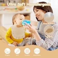Set 8 Bavețele pentru Bebeluşi Vicloon, Muselină Moale, cu Capse Antialunecare, pentru Fete și Băieți, Culori Deschise 3