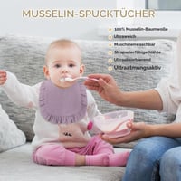 Set 8 Bavețele pentru Bebeluşi Vicloon, Muselină Moale, cu Capse Antialunecare, pentru Fete și Băieți, Culori Deschise 6