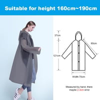 Vicloon esőponcho 2 darab, átlátszó vízálló esőkabát, hordozható PEVA eső cape túrázáshoz és kempingezéshez - 2pcs-grey 2