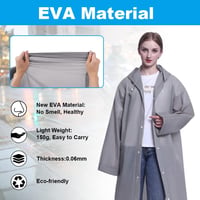 Vicloon esőponcho 2 darab, átlátszó vízálló esőkabát, hordozható PEVA eső cape túrázáshoz és kempingezéshez - 2pcs-grey 4