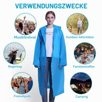 Poncho de ploaie Vicloon 2 bucăți, pelerină de ploaie transparentă unisex, de unică folosință și reutilizabilă, pelerină impermeabilă din PEVA, pentru călătorii, drumeții, ciclism și camping 8