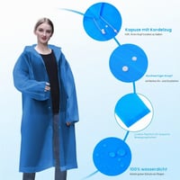 Poncho de ploaie Vicloon 2 bucăți, pelerină de ploaie transparentă unisex, de unică folosință și reutilizabilă, pelerină impermeabilă din PEVA, pentru călătorii, drumeții, ciclism și camping 5