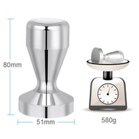 Tamper na kávu Vicloon 51 mm, nerezový, strieborný, príslušenstvo ku káve 2