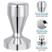 Tamper na kávu Vicloon 51 mm, nerezový, strieborný, príslušenstvo ku káve 4