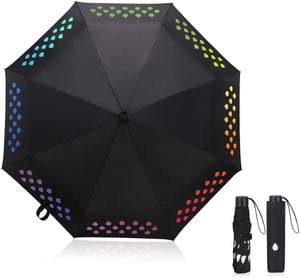 Umbrelă pliabilă Vicloon cu protecție UV, rezistentă la vânt și impermeabilă, pentru călătorii