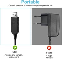 Vicloon Philips borotva töltő kábel 15V QC5115 HQ560 HQ6070 HQ9090 kompatibilis 5