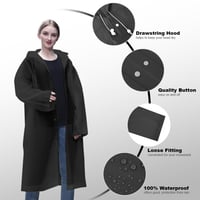 Vicloon pršiplášť 2 ks, jednorazový a opakovane použiteľný unisex priehľadný pršiplášť, PEVA nepremokavý plášť do dažďa, na cestovanie, turistiku 5