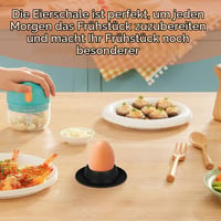 Set Suporturi pentru Ouă din Silicon Vicloon, 4 bucăți, Rotunde și Stivuibile, pentru Mic Dejun, Uz Casnic și Camping, Negru 5