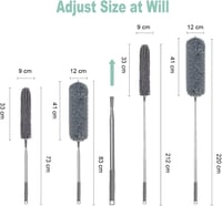 Vicloon Teleszkópos Poroló 245 cm - Mosható Mikroszálas Fejjel, Hajlítható, Rozsdamentes Acél Nyéllel, Ablaktisztító Kefével - Pókhálók, Men 2