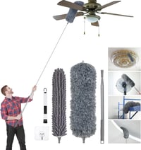 Vicloon Teleszkópos Poroló 245 cm - Mosható Mikroszálas Fejjel, Hajlítható, Rozsdamentes Acél Nyéllel, Ablaktisztító Kefével - Pókhálók, Men 8