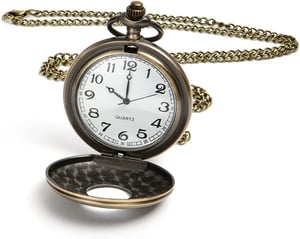 Vicloon Ceas de buzunar vintage retro cu cuarț, cu lanț, cadou pentru bărbați și femei