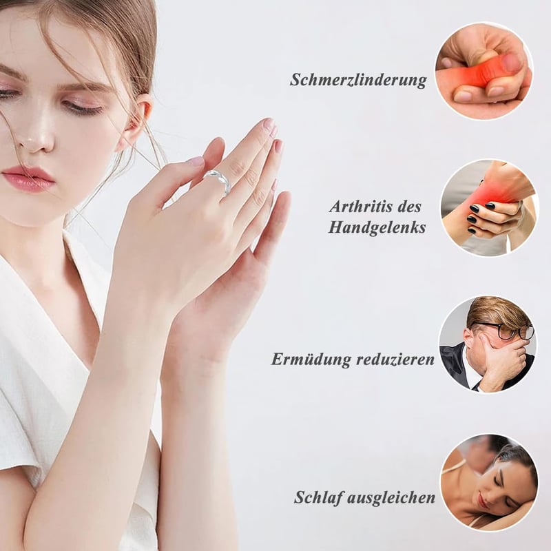 Vicmag Réz Mágneses Gyűrű Uniszex Ezüst Levél Forma Állítható Méret Ajándékdobozzal
