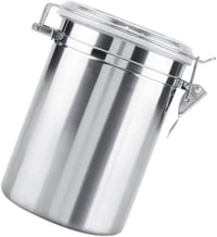 VICMAT Légmentes Rozsdamentes Acél Kávétároló Doboz Kávébab Tea Cukor Tárolására 1L Kapacitás 10x10x17cm 1
