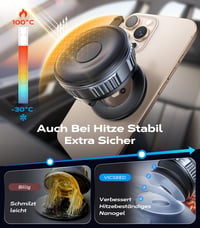 Suport Auto Magnetic pentru Telefon VICSEED, Compatibil MagSafe, 20 magneți N55 și Ventuză cu Vid de 20 kg, Rotire la 360 de grade, iPhone 17 Pro 7