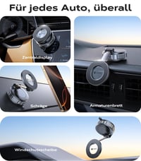 Suport Auto Magnetic pentru Telefon VICSEED, Compatibil MagSafe, 20 magneți N55 și Ventuză cu Vid de 20 kg, Rotire la 360 de grade, iPhone 17 Pro 2