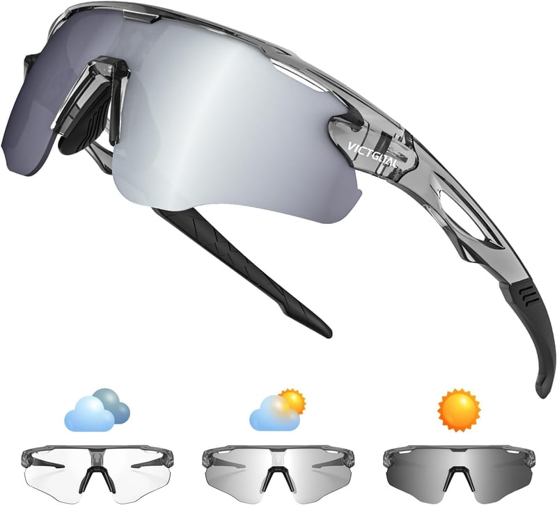 Ochelari de soare sport pentru ciclism Victgoal bărbați/femei, protecție UV400, ramă TR90, fotocromatici, pentru ciclism, alergare, pescuit