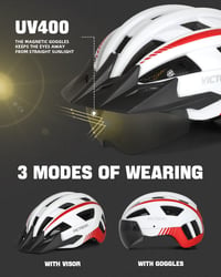 Cască de ciclism MTB Victgoal cu vizieră magnetică, cozoroc detașabil și lumină spate cu LED – cască de protecție pentru adulți, pentru biciclete montane și de șosea 2