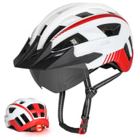Cască de ciclism MTB Victgoal cu vizieră magnetică, cozoroc detașabil și lumină spate cu LED – cască de protecție pentru adulți, pentru biciclete montane și de șosea 1