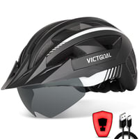 VICTGOAL VG112 MTB biciklistička kaciga s magnetskim vizirom i štitnikom za sunce - crno-bijela - M (54-58 cm) 2