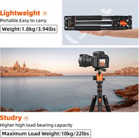 VICTIV 205 cm Professzionális Kameraállvány, Alumínium DSLR Tripod, 360° Gömbfejjel, 10 kg Teherbírással, Levehető Monopod, Hordtáskával - N 3