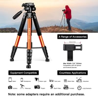 Victiv 72" alumínium tripod panoráma fejjel, telefontartóval és monopod funkcióval 4