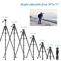 Hliníkový statív na fotoaparát Victiv 160-185 cm, s odnímateľnou 3-cestnou panoramatickou hlavou, nosnosť do 6,35 kg, pre DSLR fotoaparáty, s prenosnou taškou 6