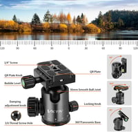 Victiv Kamera Állvány 205 cm Alumínium Utazó Tripod Golyós Fejjel 10 kg Teherbírás Levehető Monopod Hordtáskával Fekete 4