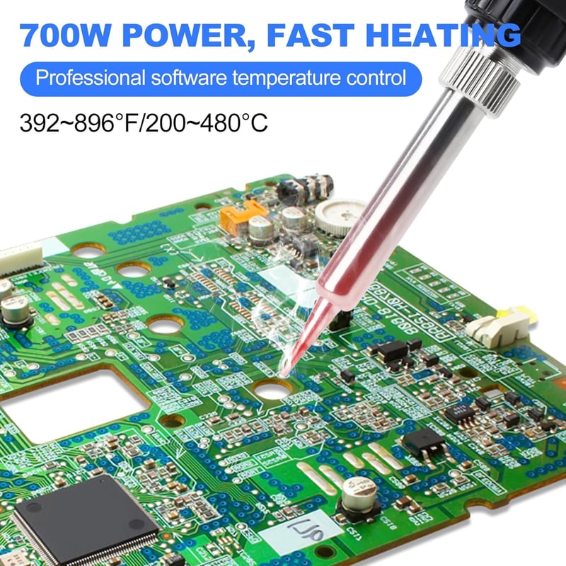 Victool 8586 2-in-1 forrasztóállomás forrólevegős forrasztópáka 200-480°C digitális kijelzővel