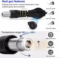 Victool 8586 2-in-1 forrasztóállomás forrólevegős forrasztópáka 200-480°C digitális kijelzővel 4