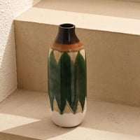 VICTOR&TERESA Porcelán Váza Páva Zöld-Bézs 23cm Otthoni Dekoráció Tulipánhoz 3