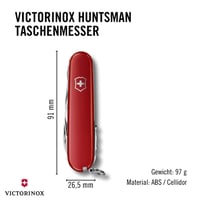 Briceag elvețian Victorinox Huntsman – Multitool cu 15 funcții, Roșu 3