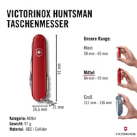 Vreckový nôž Victorinox Huntsman – 91 mm, červený, 15 funkcií, s čepeľou, vývrtkou a otváračom na konzervy 3