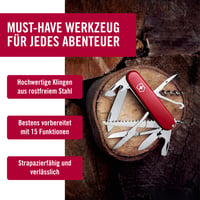 Vreckový nôž Victorinox Huntsman – 91 mm, červený, 15 funkcií, s čepeľou, vývrtkou a otváračom na konzervy 5