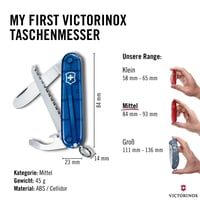 Detský vreckový nôž Victorinox My First Victorinox s 9 funkciami, zaoblenou čepeľou a skrutkovačom, modrý 3