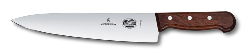 Victorinox Profi Faragókés Egyenes Élű Rozsdamentes Acél Pengével, Nemes Fafogantyú, 25 cm, Barna