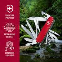 Vreckový nôž Victorinox Ranger – 21-funkčný švajčiarsky nôž s pílkou, dlátom, vývrtkou a otváračom na konzervy, červený 7