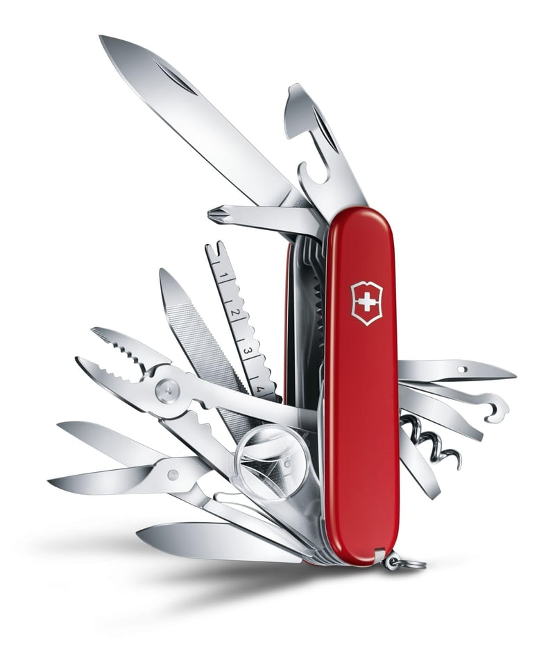 Vreckový nôž Victorinox Swiss Champ, 33 funkcií - červený