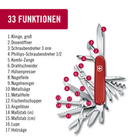 Vreckový nôž Victorinox Swiss Champ, 33 funkcií - červený 4