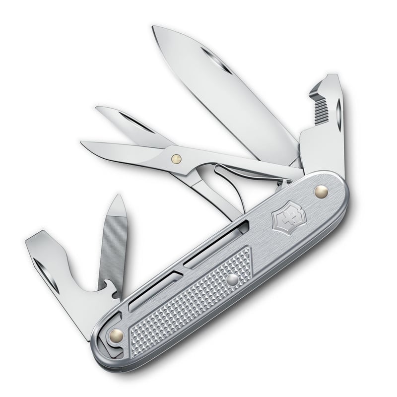 Vreckový nôž Victorinox Synergy X Alox – multifunkčný nástroj 9 v 1 z nehrdzavejúcej ocele, 93 mm, strieborný, na každodenné a outdoorové použitie