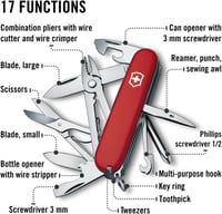 Victorinox Deluxe Tinker zsebkés, 17 funkció, 91 mm - piros 4