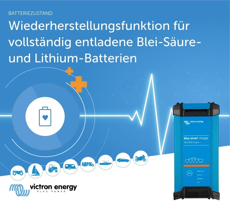 Victron Energy Blue Smart IP22 12V akkumulátor töltő 15A