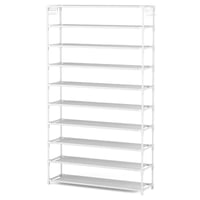 Suport pentru pantofi Vicye cu 10 niveluri, pantofar din metal pentru 50 de perechi de încălțăminte, înălțime 155 cm, organizator de pantofi care economisește spațiu, alb, pentru hol, living 8