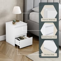 Noptieră Vida Designs Denver cu 2 sertare, alb, 40 x 29,5 x 29,5 cm, mobilier pentru dormitor 5