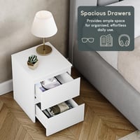 Noptieră Vida Designs Denver cu 2 sertare, alb, 40 x 29,5 x 29,5 cm, mobilier pentru dormitor 6