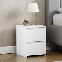 Noptieră Vida Designs Denver cu 2 sertare, alb, 40 x 29,5 x 29,5 cm, mobilier pentru dormitor 1