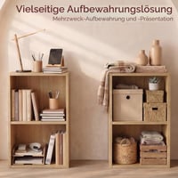 Bibliotecă cu 2 rafturi Vida Designs Oxford, culoare stejar, 54x32x24 cm, piesă de mobilier modernă pentru living și birou 5