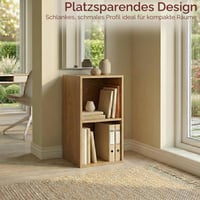 Bibliotecă cu 2 rafturi Vida Designs Oxford, culoare stejar, 54x32x24 cm, piesă de mobilier modernă pentru living și birou 4
