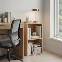 Bibliotecă cu 2 rafturi Vida Designs Oxford, culoare stejar, 54x32x24 cm, piesă de mobilier modernă pentru living și birou 2